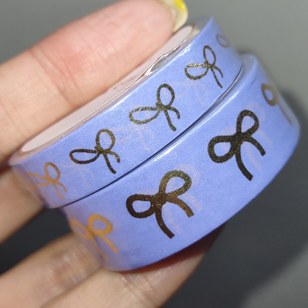 Simply Gilded Washi Tape - Purple w/ Gold Foil Bows